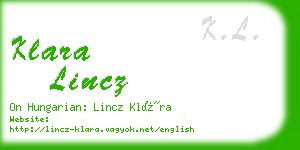 klara lincz business card